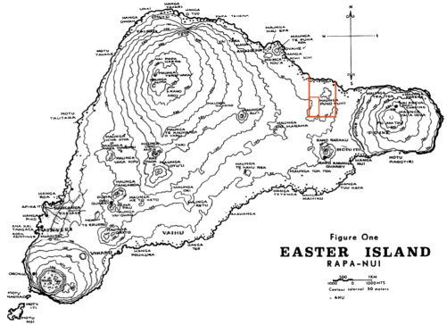 Molloy's survey map ( 1968) with 1999 survey area in red