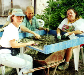 Karen, Sandro, and Gwen screening for finds