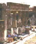 View of an entablature section in place