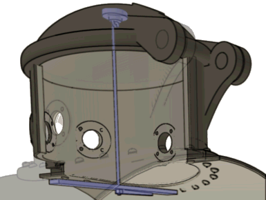 Latch engaged - see-through view (old hatch version)