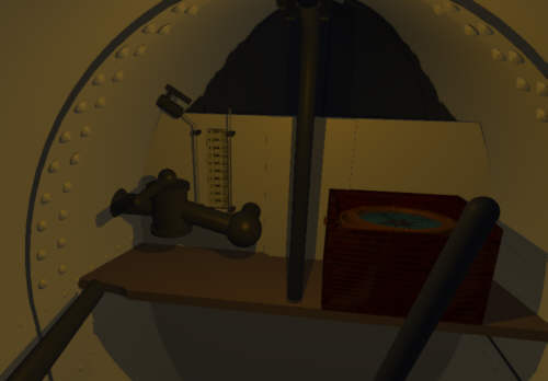 The commander's work area - somewhat out-of-date.